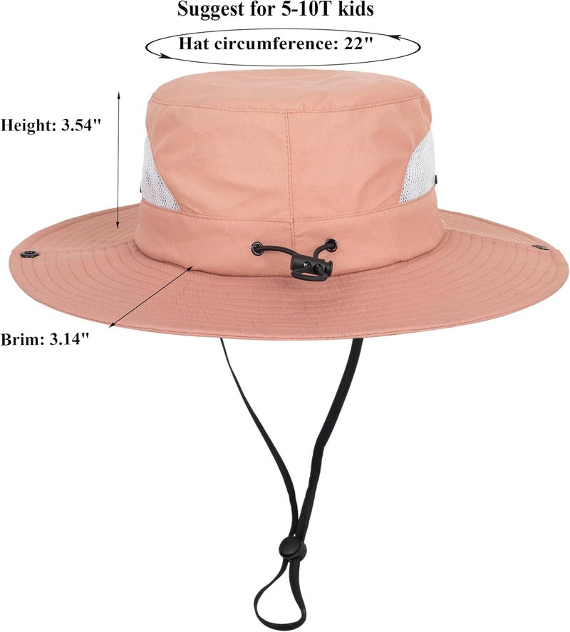 UTOWO Kids Sun Hat with UV Protection Beach Bucket for Boys & Girls Wide Brim Safari Boonie Cap for Summer Outdoor(for 5-10T) - Image 3